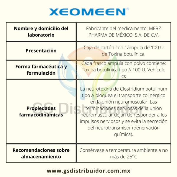 Toxina Botulinica Xeomeen 100u Merz - GS